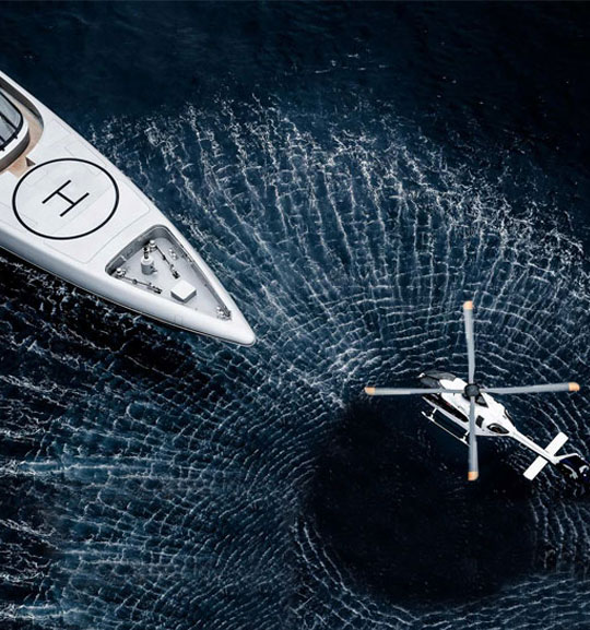 Airbus Helicopter with Yacht